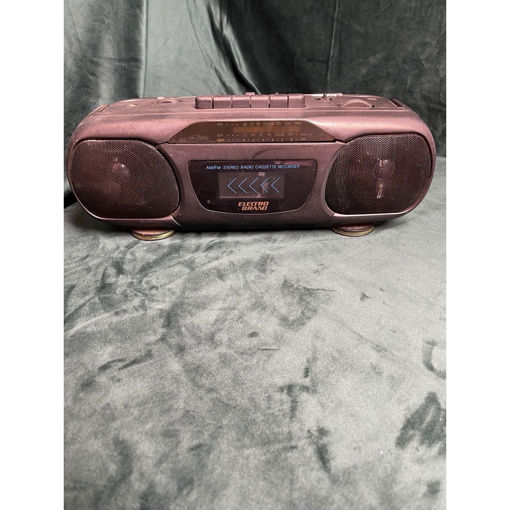 Electro Brand 7406 AM/FM Stereo Radio Cassette Recorder Boombox Portable Black